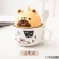 Creative Breakfast Cup Large Capacity Cute Cat Cartoon Office Cup With Lid Spoon Ceramic Coffee Mug Couple Cup