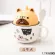 Creative Breakfast Cup Large Cute Cat Cartoon Office Cup with Lid Spoon Ceramic Coffee Mug Couple Cup