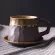 Japanese Retro Ceramic Coffee Cup And Saucer Set Creative Coffee Cup Afternoon Tea Office Mug Stoneware Coffee Drinkware Cup