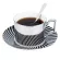 Creative Mirror Coffee Cup Reflection Stripe Mug Luycho Coffee Tea Set With Coaster And Spoon