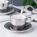 Creative Mirror Coffee Cup Reflection Stripe Mug Luycho Coffee Tea Set With Coaster And Spoon
