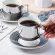 Creative Mirror Coffee Cup Reflection Stripe Mug Luycho Coffee Tea Set With Coaster And Spoon