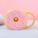 New 580ml Donut Ceramic Cup Creative Bread Cup Donut Milk Coffee Mug Tea Cup Art Handmade Glass Office Drinkware