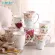 Bone China Water Mug Office Water Ceramic with Lid Spoon Flower Breakfast Milk Coffee Cup Porcelain Europe Style 320ml