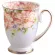 Bone China Water Mug Office Water Ceramic with Lid Spoon Flower Breakfast Milk Coffee Cup Porcelain Europe Style 320ml