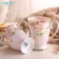 Bone China Water Mug Office Water Ceramic with Lid Spoon Flower Breakfast Milk Coffee Cup Porcelain Europe Style 320ml