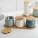 Ceramic Spice Rack Salt Shaker and Pepper Shaker Oil Bottle Set Kitchen Household Supplies for Spices Storage Jar with Cover