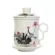 Blue and White Porcelain Office Four-Piece Cup with Lid Including Filter Equipment Personal Lunch Cup Conference