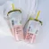 Gold Plating Pineapple Mugs Plastic Double Layer Water Bottle With Pink Travel Portable Juice Coffee Milk Cup Drinkware