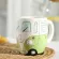 Creative Hand Painted Double Bus Retro Ceramic Cup Coffee Milk Tea Cup Beverage