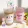 450ml Frosted Glass Water Cup Coffee Milk Breakfast Cup With Spoon And Lid Portable Non-Slip Mugs Coffee Drinking Cups