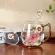 High-End Enamel Water Mugs Luxury Household Rose Tea Cup European Coffee Glass Hot And Cold Drinks Tea Tumbler Spoon Set