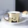Creative Coffee Mug with Tray Cup Plating Mirror Reflection Cup Mug Ceramic Coffee Cup and Saucer Set Travel STIRER FUNNY MUGS