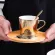 Plating Mirror Reflection Ceramic Coffee Mugs With Wood Dish Tea Cups Creative Drinkware Send Box