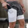 Camo Running Men 2 in 1 Double-Deck Quick Dry Gym Sport Shorts Joggging Workouts Men Sports Short Pants