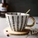 Creative Hand Painted Ceramic Mug Cup For Tea Coffee Cups With Gold Handgrip Breakfast Milk Cup Kitchen Tableware