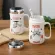 Ceramic Creative Large Capacity Lovely Cartoon Totoro Lover Coffee Mug with Lid and Office Water Tea Cup Birthday