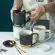 Ceramic Mug Condensed Coffee Porcelain Tea Cups and Saucer Sets Cute Tumbler Latte Bone China Mugs with Spoon Cup