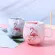Ins 72*85mm 350ml Pink Grey Flamingo Cute Cat Foot Mug Travel Coffee Cup