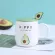 Coffee Mug Set Cute Cup Ceramic Creative Color Avocado Heat-Resistant Mug Cartoon With Lid Kids Office Home Drinkware