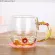 Enamel Colorful Flower Teacup Home Water Cup Living Room Coffee Cup Cystal Glass Teacup with Lid and Spoon HandgIRP