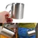220ml Stainless Steel Metal Camping Cups Traveling Cup Double Wall Mug With Carabiner Hook Handle Coffee Mug Tea Cup