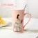 3D Pink Beautiful Girls Diamond Wedding Dress Coffee Mug with Spoon Lid Water Tea Milk Cup Creative