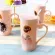 3d Pink Beautiful Girls Diamond Wedding Dress Coffee Mug With Spoon Lid Water Tea Milk Cup Creative