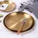 Metal Storage Tray Round Stainless Steel Snack Fruit Cosmetics Jewelry Organizer European Style Dinner Plates Gold Dining Plate