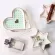 Nordic Mini Heart Shape Ceramic Jewelry Dish Porcelain Plate Handpainted Storage Dish Decorative Tray Table Saucs