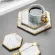 Marble Storage Tray Retro Jewelry Display Plate Cosmetic Organizer Food Container Tea Coffee Milk Serving Tay S