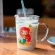 Coffee Cup Milk Cup Glass Home Cartoon Drinking Cup Breakfast Cup Straw Cup 450ml Mugs Child Sippy Cup Drinkware