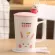 Cartoon Ceramic Mug Cartoon Cat Monkey Rabbit Bear Lovers Cup Of Milk Coffee Cup With Spoon Cover