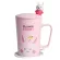 Cartoon Ceramic Mug Cartoon Cat Monkey Rabbit Bear Lovers Cup Of Milk Coffee Cup With Spoon Cover