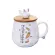 Creative Cartoon Cute Ceramic Mug With Lid And Spoon For Milk Coffee Porcelain Cup Kawaii Rabbit Carrot Heat-Resistant Mugs