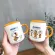 Cartoon Cute Ceramic Cup with Lid and Spoon Office Mug Coffee Cup