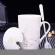 Twelve Constellation Pattern Ceramic Mug with Cover Spoon Couple Water Cup