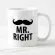 Funny Mr. Coffee Discoloration Mug Set Novelty Mr. Always Right Couple Moustache Lip Humor Anniversary Wedd