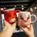 Ceramic Mug Creative Coffee Cup With Lid And Spoon Tea Milk Cups Child Elk Mugs Kids Red Pink Couple Cups
