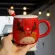 Ceramic Mug Creative Coffee Cup With Lid And Spoon Tea Milk Cups Child Elk Mugs Kids Red Pink Couple Cups