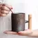 Japanse-Steyle Vintage Ceramic Coffee Mug Tumbler Rust Glaze Tea Milk Beer Mug with Wood Handle Water Cup Home Office Drinkware