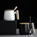 Nordic Style Black White Fat Body Coffee Mug With Wooden Handle And Spoon Modern Style Office Use Water Milk Drinks Mj81410