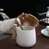 Nordic Style Black White Fat Body Coffee Mug With Wooden Handle And Spoon Modern Style Office Use Water Milk Drinks Mj81410