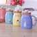 Duolvqi Cartoon Cat Coffee Mug Teacup Creative Ceramic Mugs Lovely Water Cup With Wooden Lid And Stainless Steel Spoon 401-500ml