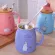 Duolvqi Cartoon Cat Coffee Mug Teacup Creative Ceramic Mugs Lovely Water Cup With Wooden Lid And Stainless Steel Spoon 401-500ml
