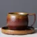 New Ins Stoneware Handmade Japanese Style Vintage Coffee Cup Afternoon Tea Ceramic Mug Set Retro Coffee Cup