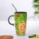 CUT CAT CAT CUP CERAMIC MUG WITH COVER SPOON WATER CUP COUPLE COPLE COPLEE CUP MILK BREAKFAST CUP