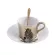 Golden Mirror Reflection Cup and Wood Saucer Coffee Milkfast Milk Water Tea Friend Birthday Best