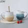 Luxury Ceramic Coffee Mug With Spoon Handmade Couple Large Cute Cup Office Japanese Coffee Cup Travel Milk Breakfast Tea Cups