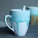 Japan Style Personality Creative Ce rate Mug with Spoon Cup Retro Handle Couple Cup Birthday